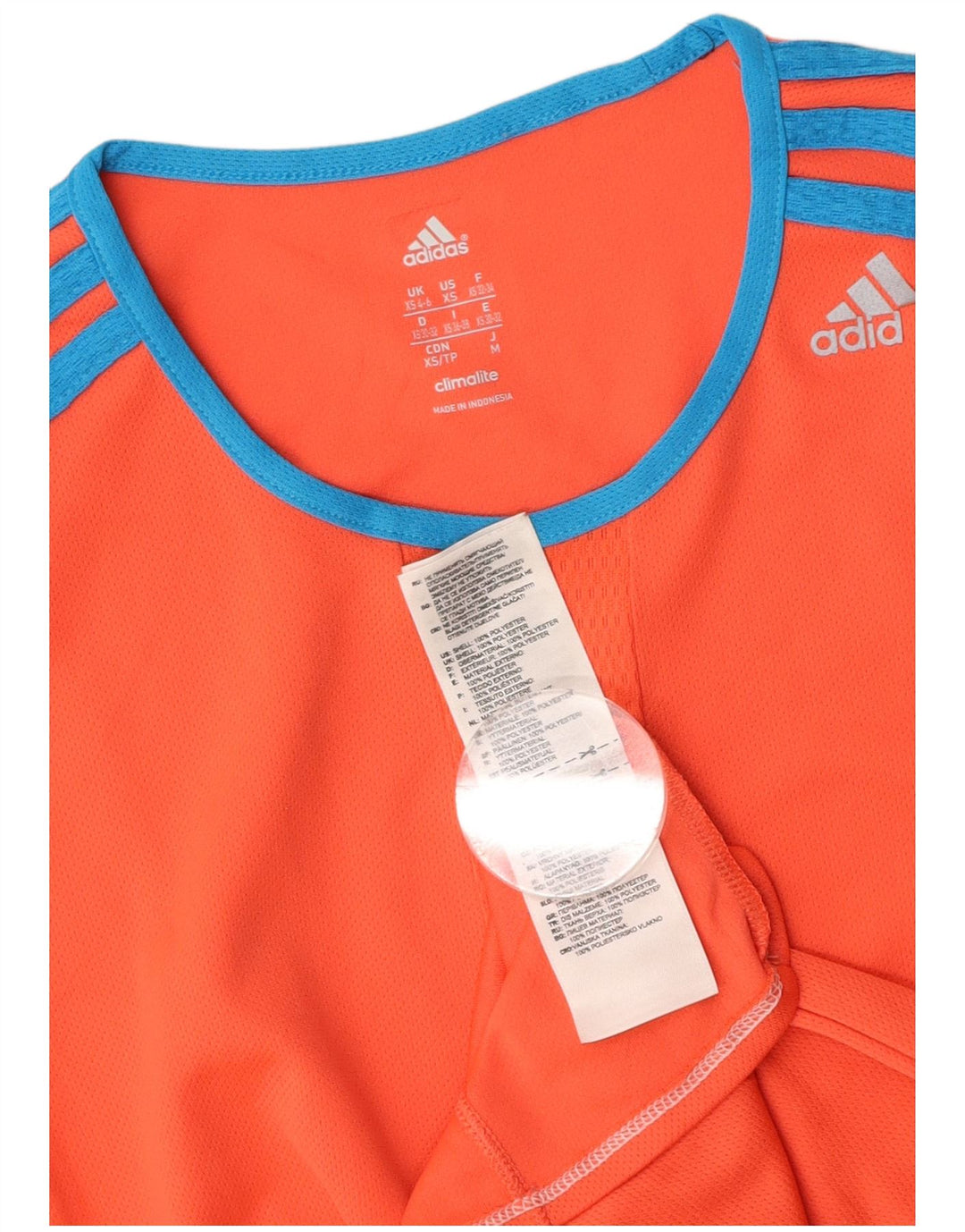 Damska koszulka ADIDAS Climalite Top UK 4/6 XS Pomarańczowy poliester