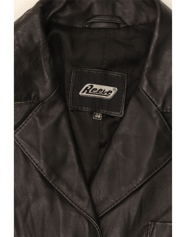REEVE Womens Leather Jacket IT 44 Medium Black Leather Vintage Reeve and Second-Hand Reeve from Messina Hembry 