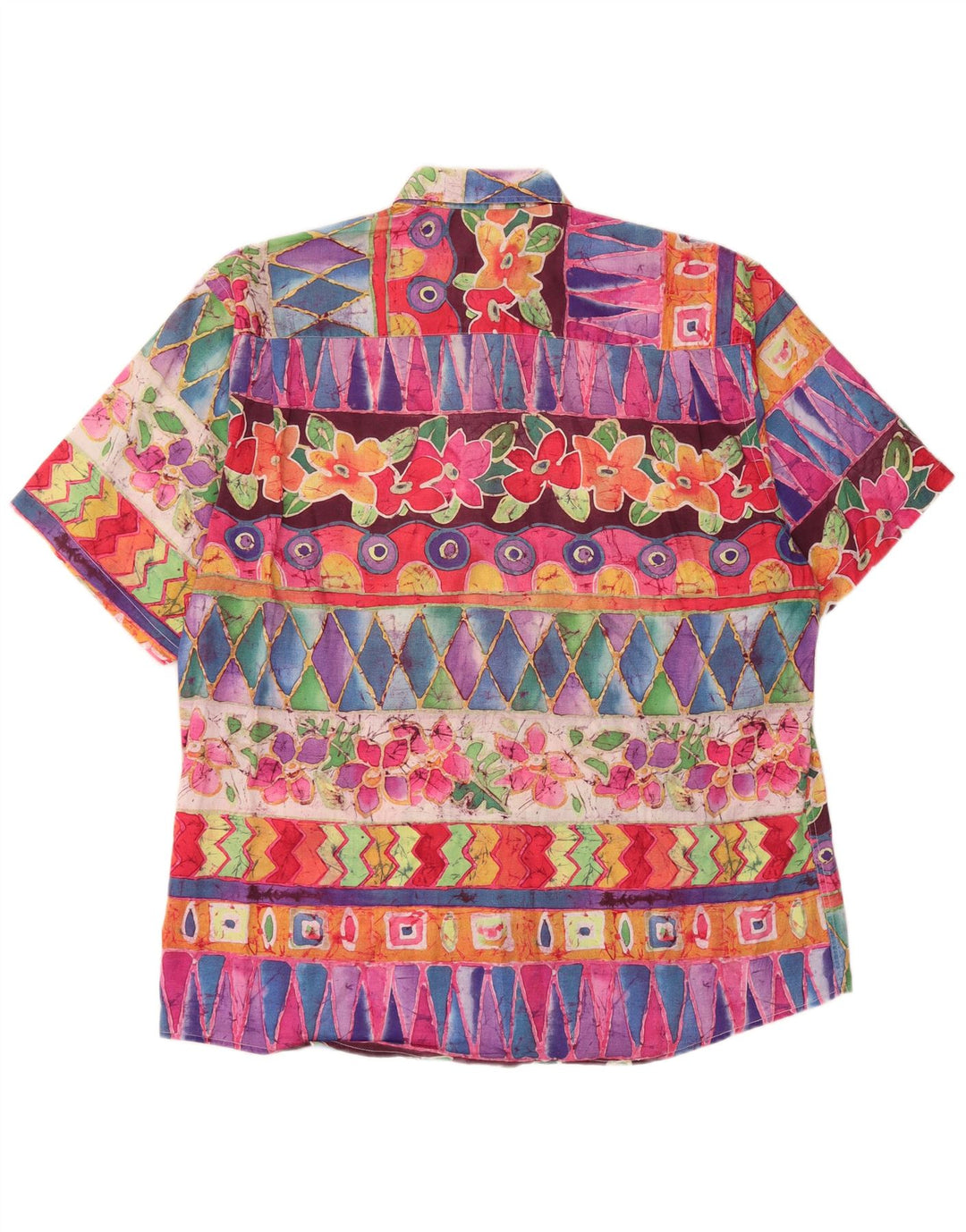 Męska koszula z krótkim rękawem VINTAGE, duża, wielokolorowa, geometryczna