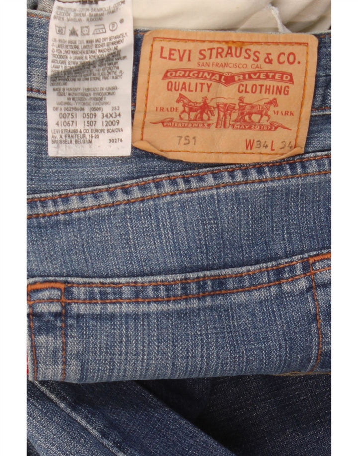 Męskie jeansy Levi's 751 Straight W34 L30 Niebieskie bawełniane