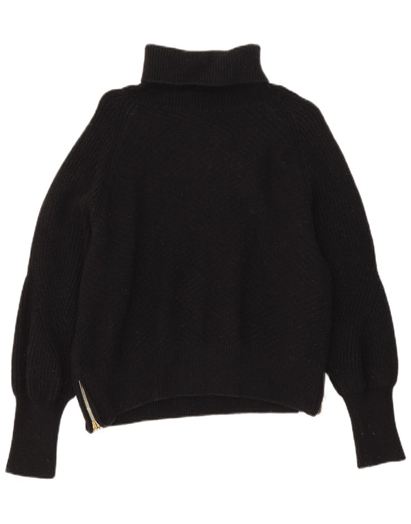 Damski sweter oversize Barbour z golfem UK 10, mały, czarny, bawełniany