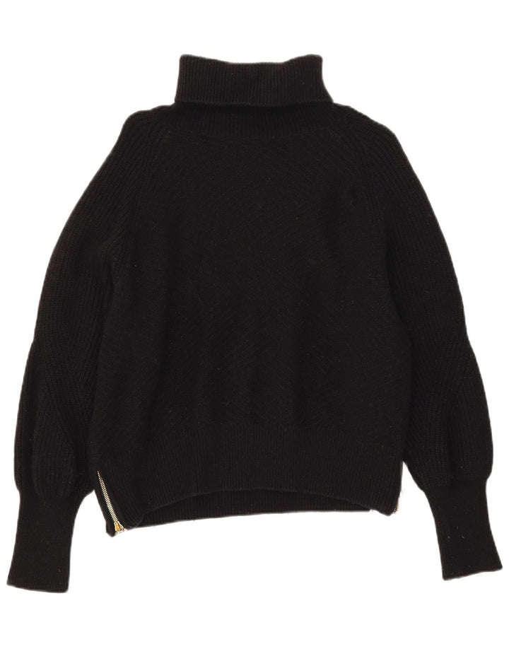 Damski sweter oversize Barbour z golfem UK 10, mały, czarny, bawełniany