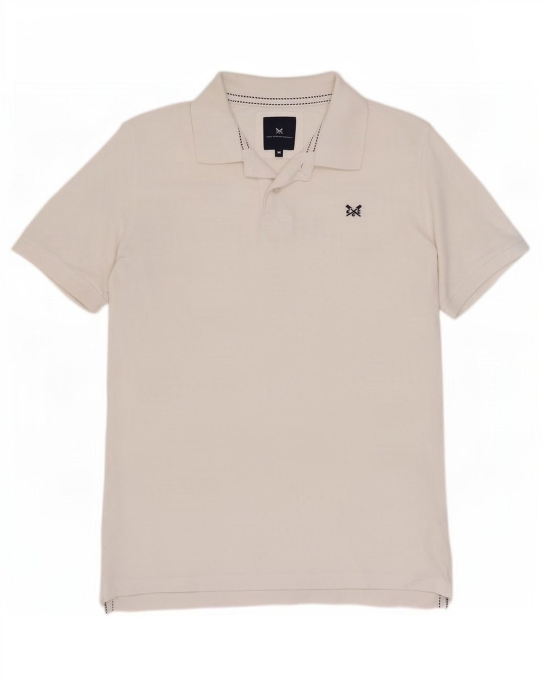 Crew Clothing Męska koszulka polo Średnia biała bawełna