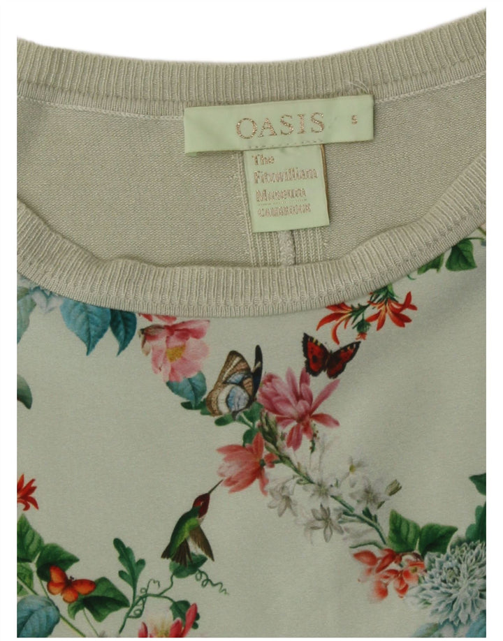 Bluzka damska Oasis Top UK 10, mała, zielona w kwiaty