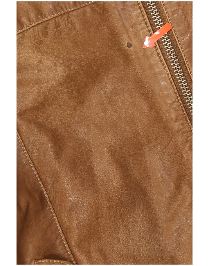 Męska kurtka skórzana Trussardi Jeans UK 38 Średniobrązowa skóra