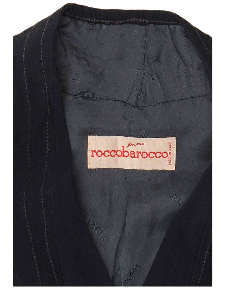 ROCCOBAROCCO Damska marynarka zapinana na 4 guziki UK 14, średni granat