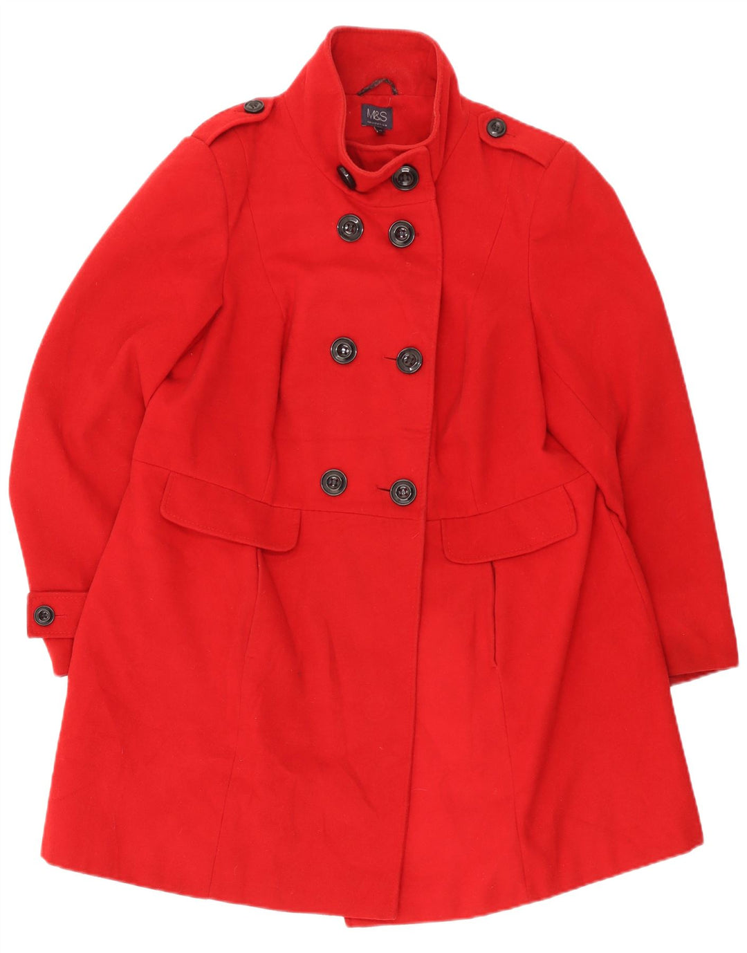 Marks & Spencer Damski płaszcz wojskowy z podwójnymi piersiami UK 20 2XL czerwony
