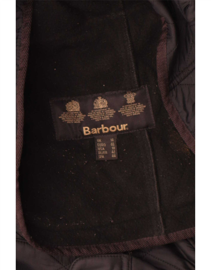 Damska pikowana kurtka Barbour UK 14, duża, czarna