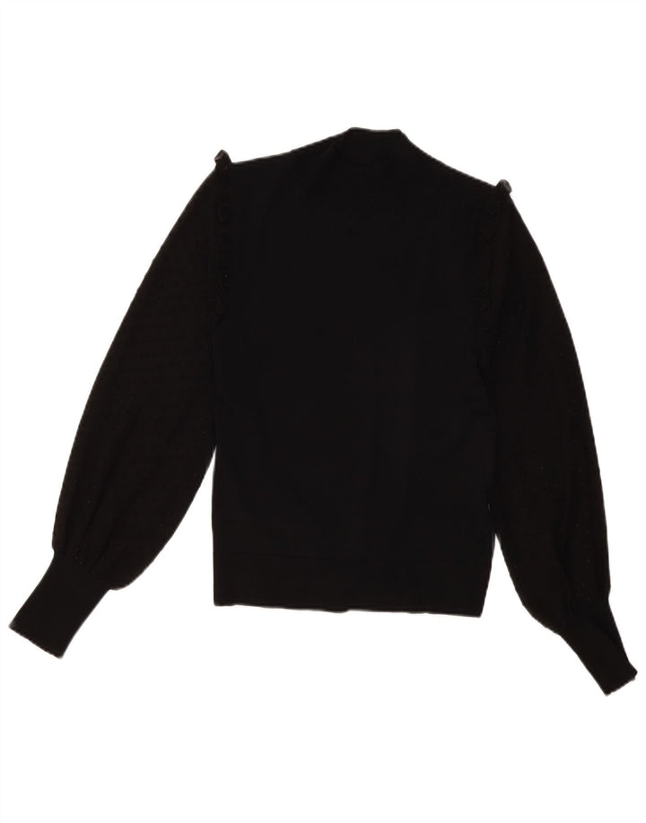 Damski sweter z golfem Topshop UK 12, średni czarny wiskoza