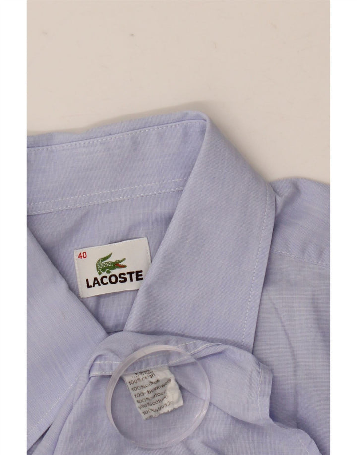 Męska koszula z krótkim rękawem Lacoste, rozmiar 40, niebieska, bawełniana