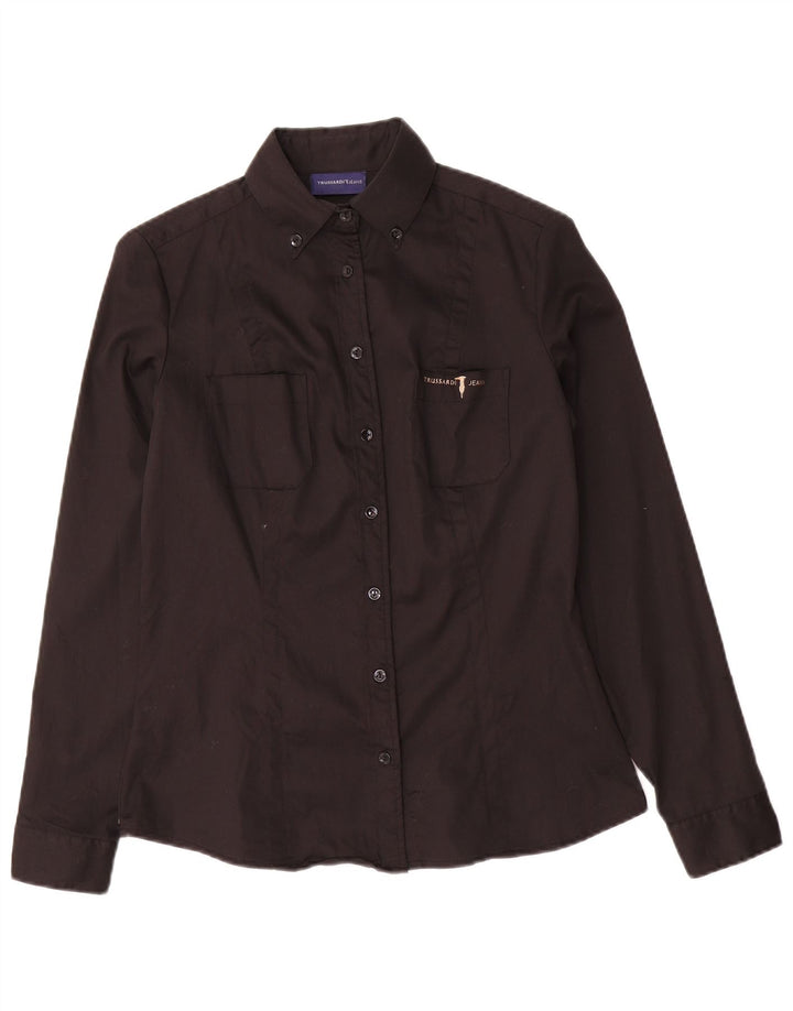 Koszula damska Trussardi Jeans UK 12, średnia czarna, bawełniana