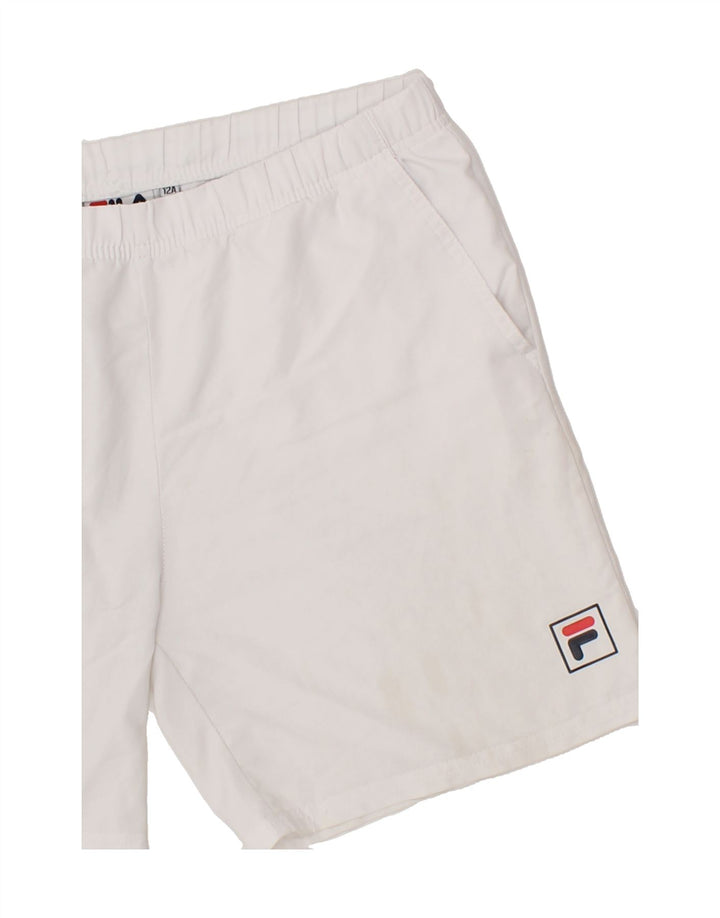 FILA Boys Sport Shorts 11-12 Years White Polyester Vintage Fila and Second-Hand Fila from Messina Hembry 