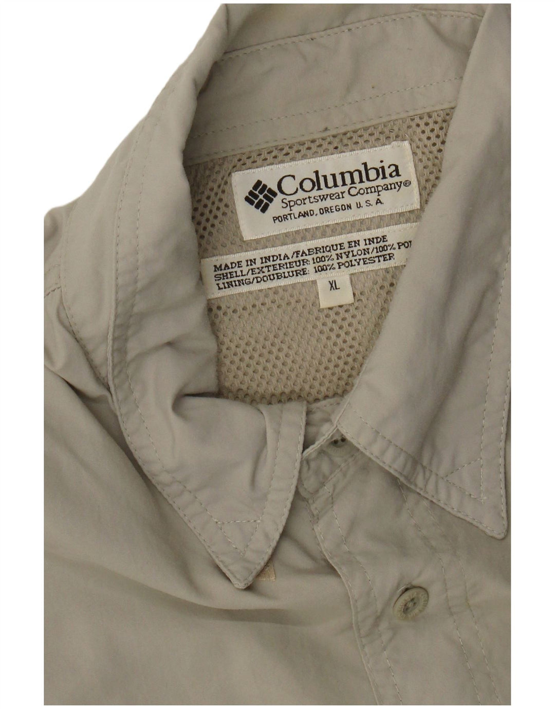 Męska koszulka z krótkim rękawem Columbia XL, nylon w kolorze khaki