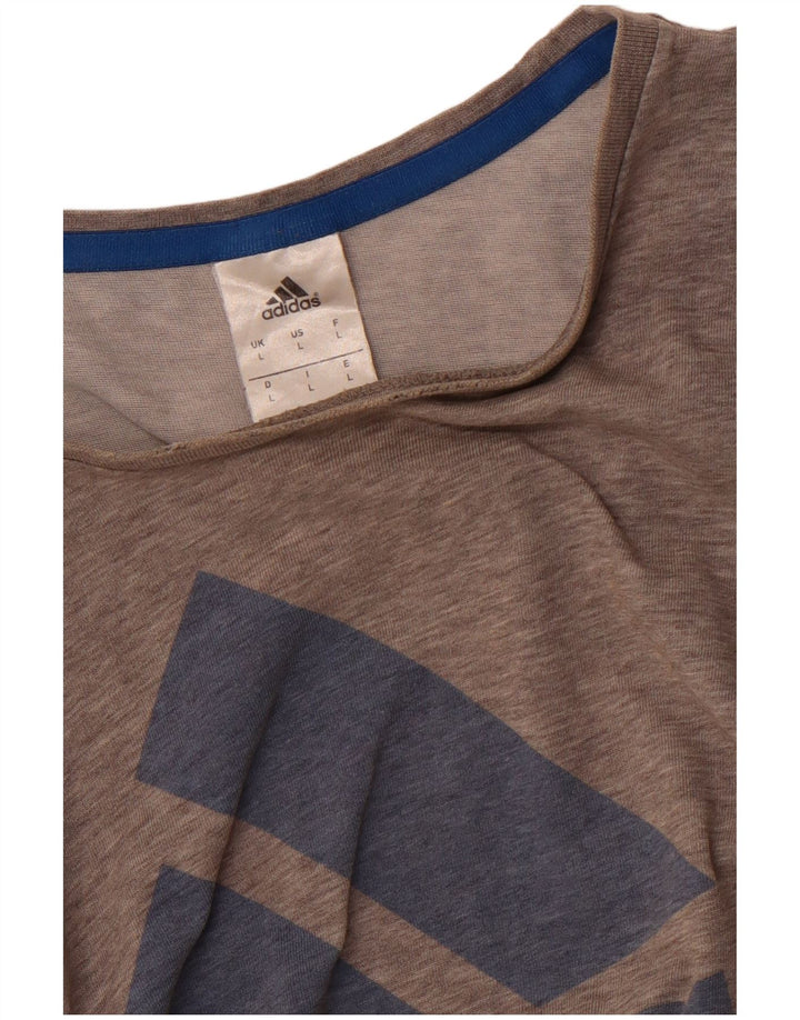 Męski T-shirt z grafiką ADIDAS, duży, szary