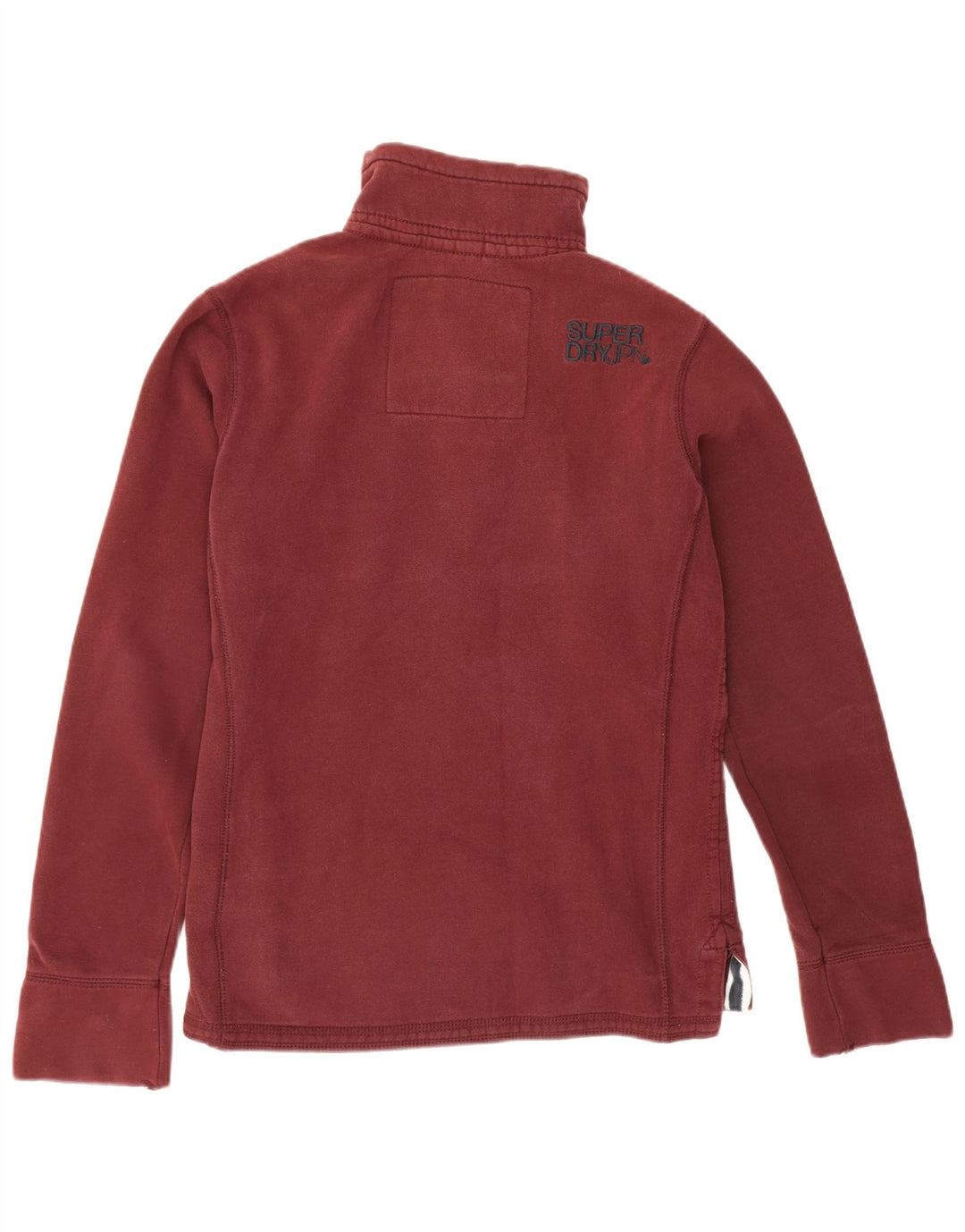Męski sweter z kapturem Superdry, zapinany na guziki, bawełniany, średni bordowy kolor