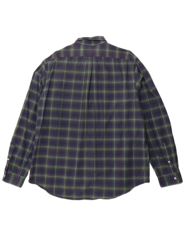 RALPH LAUREN Męska koszula flanelowa XL, bawełniana w granatową kratkę