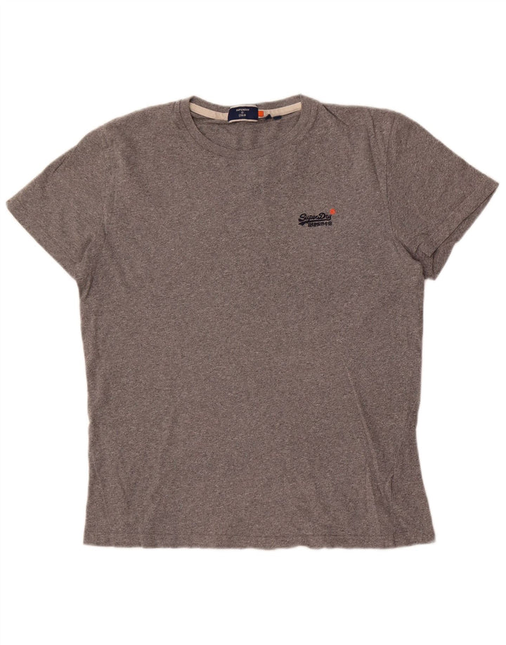 Męski T-shirt Superdry, duży, szary, bawełniany w plamki