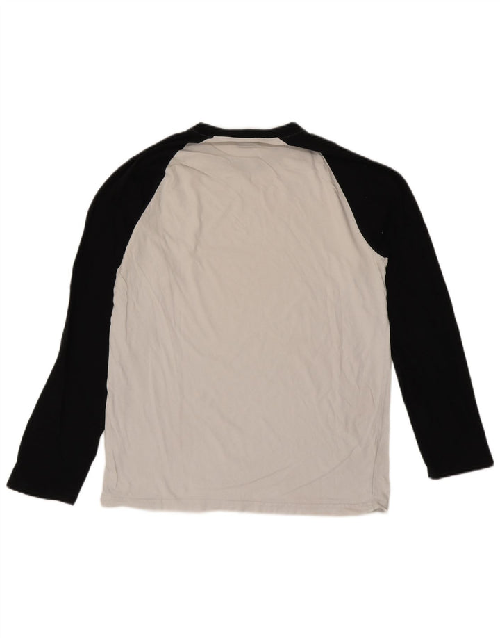 Męski top Dickies z długim rękawem, duży, biały, bawełniany z blokami kolorów