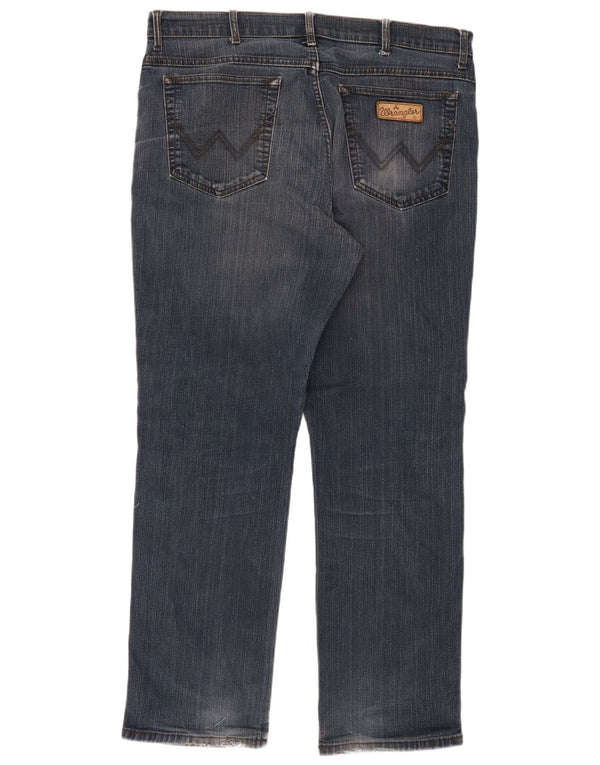 Męskie proste dżinsy Wrangler W38 L32 Granatowe, bawełniane
