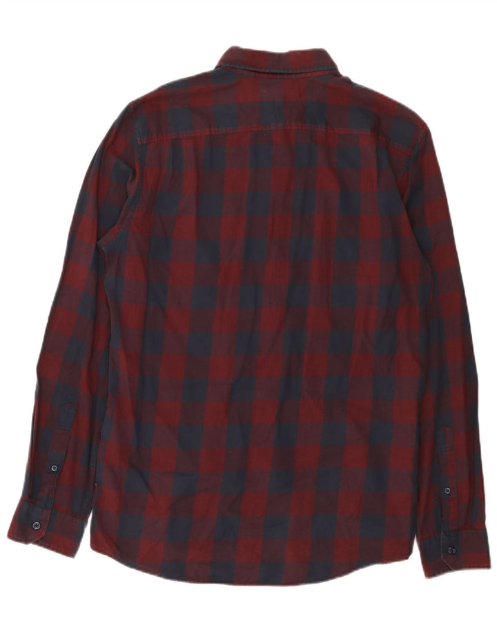 Koszula męska Jack Wills o klasycznym kroju, średnia, bordowa bawełna w kratkę