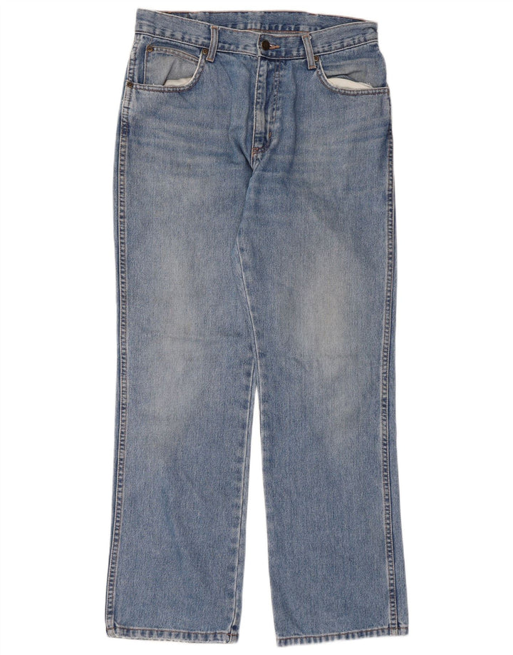 Męskie proste dżinsy WRANGLER W32 L30, niebieskie, bawełniane