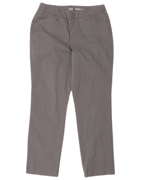 Damskie spodnie Chino Lee Tailored Slim Straight US 4 Small W30 L27 Szare