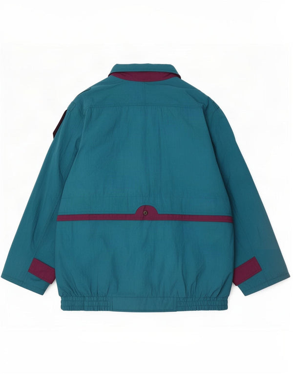 Vintage Womens Oversized Windbreaker Jacket UK 18 XL Green Colourblock