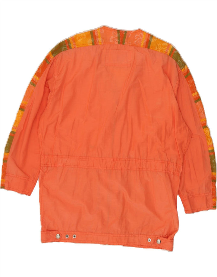 CHERVO Womens Oversized Utility Jacket IT 44 XS Orange Colourblock Cotton Vintage Chervo and Second-Hand Chervo from Messina Hembry 