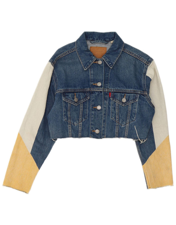 Damska kurtka dżinsowa Levi's Crop Loose Fit UK 4 XS w kolorze niebieskim