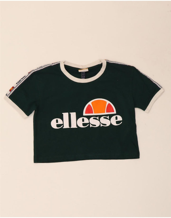 Damski T-shirt z krótkim rękawem ELLESSE, UK 4 XS, zielony, bawełniany