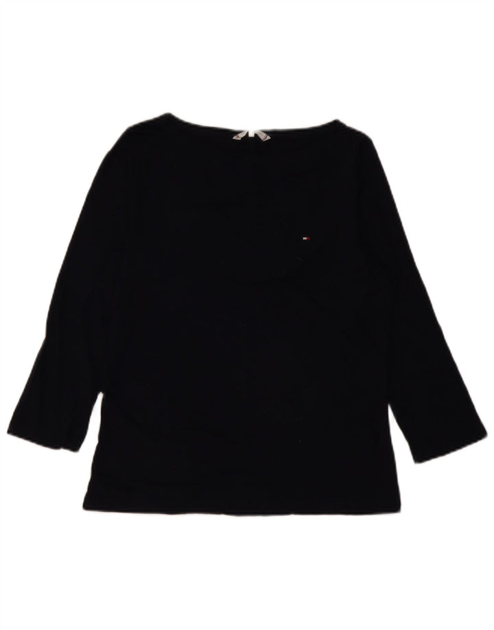 Top damski Tommy Hilfiger z rękawem 3/4 UK 10, mały, granatowy