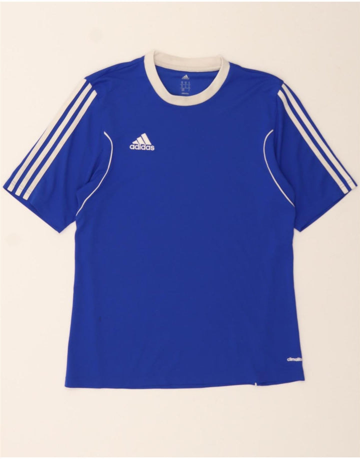 ADIDAS Mens Climalite T-Shirt Top Medium Blue Polyester Vintage Adidas and Second-Hand Adidas from Messina Hembry 