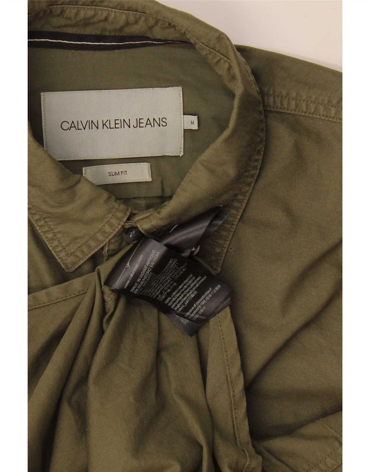 Koszula męska Calvin Klein Jeans Slim Fit, średnia, zielona bawełna