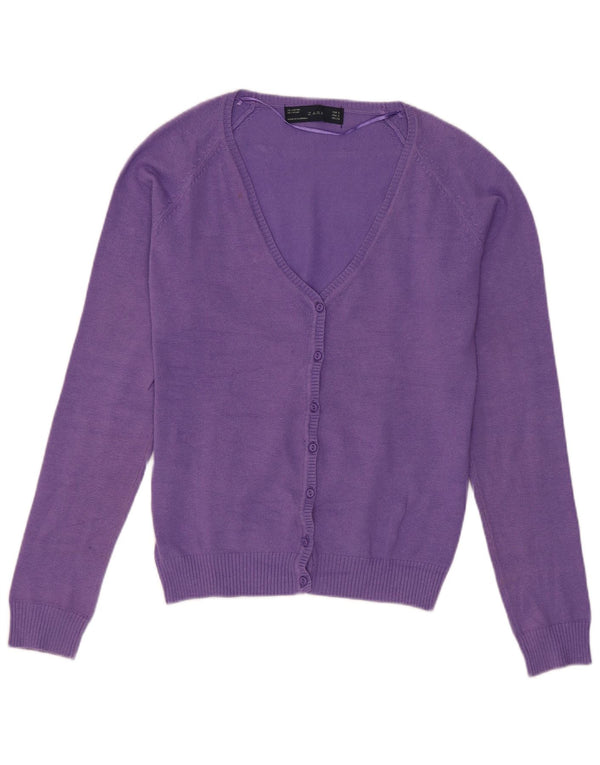 Sweter damski Zara Cardigan UK 10, mały, fioletowy, bawełniany