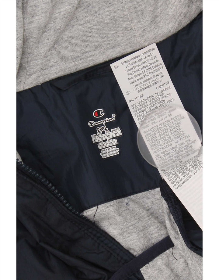 Chłopięca kurtka przeciwdeszczowa z kapturem Champion, 15-16 lat, 2XL, granatowa, poliester