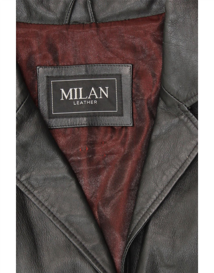 Płaszcz skórzany damski MILAN UK 18 XL, czarna skóra