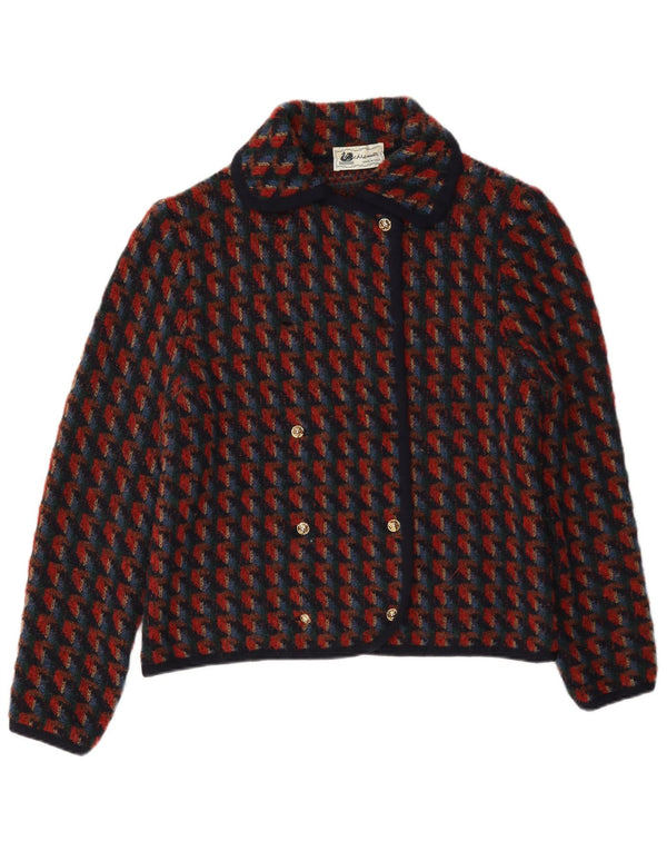 Vintage damski zestaw dwuczęściowych spódnic z dzianiny UK 14 Medium W28 Red Houndstooth