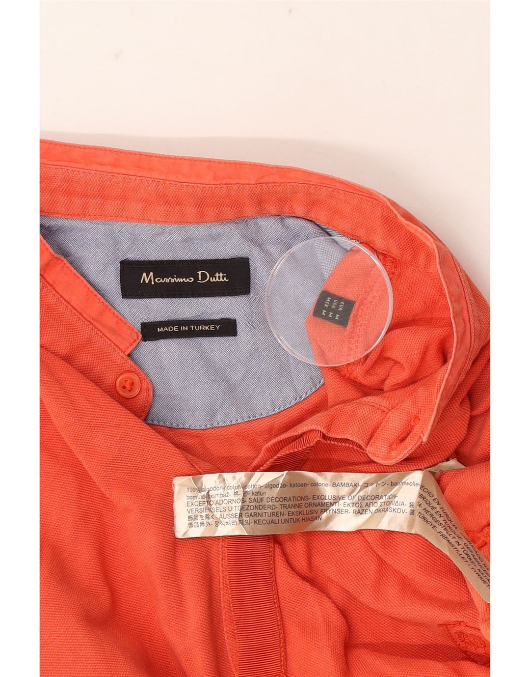 Męska koszulka polo Massimo Dutti, średnia, pomarańczowa, bawełniana