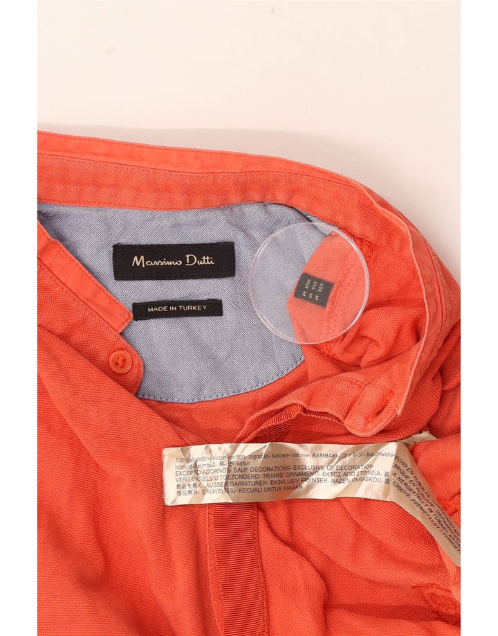 Męska koszulka polo Massimo Dutti, średnia, pomarańczowa, bawełniana
