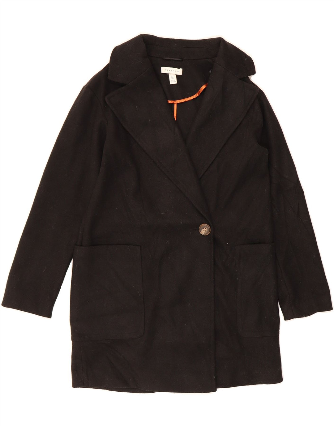 TOPSHOP Womens Overcoat UK 4 XS  Black Polyester Vintage Topshop and Second-Hand Topshop from Messina Hembry 