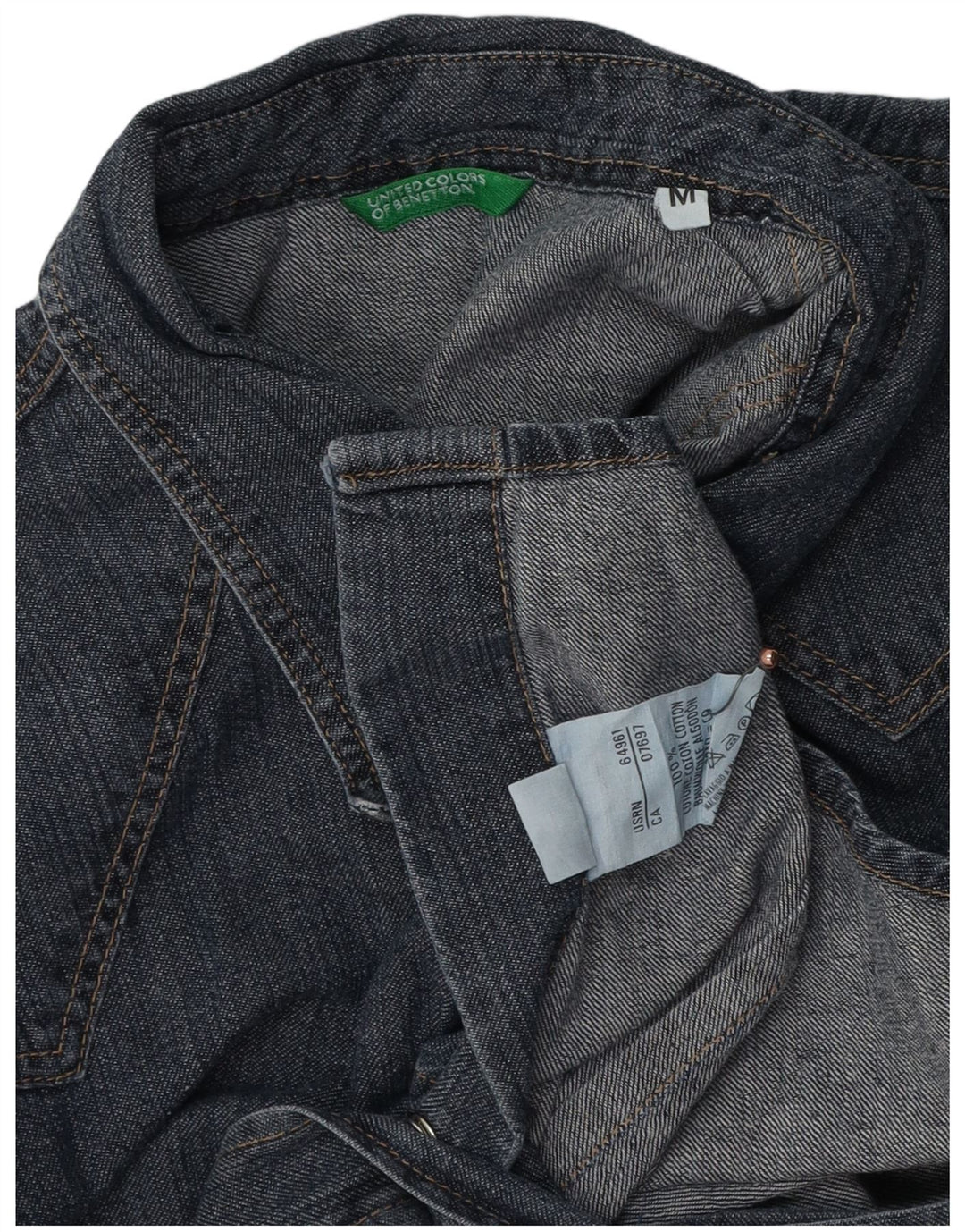 Damska koszula dżinsowa BENETTON UK 14, średnia, granatowa, bawełniana