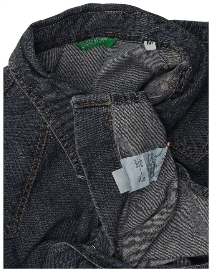 Damska koszula dżinsowa BENETTON UK 14, średnia, granatowa, bawełniana