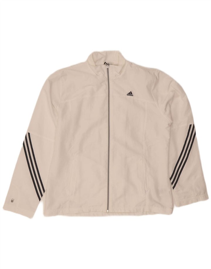 Damska kurtka dresowa adidas Climalite Top Jacket UK 16, duża, biała, poliestrowa