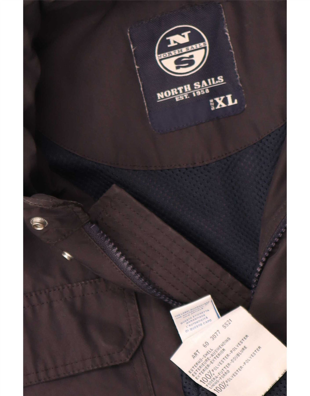 Męska kurtka z kapturem North Sails UK 42 XL, granatowa, poliestrowa