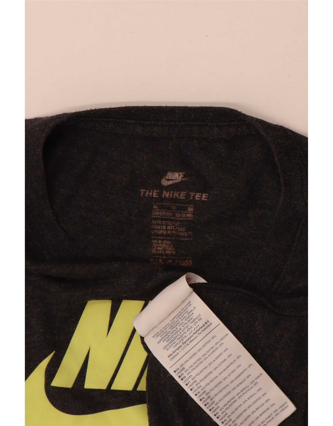 Chłopięca koszulka z grafiką Nike z długim rękawem, 13-14 lat, XL, szara bawełna