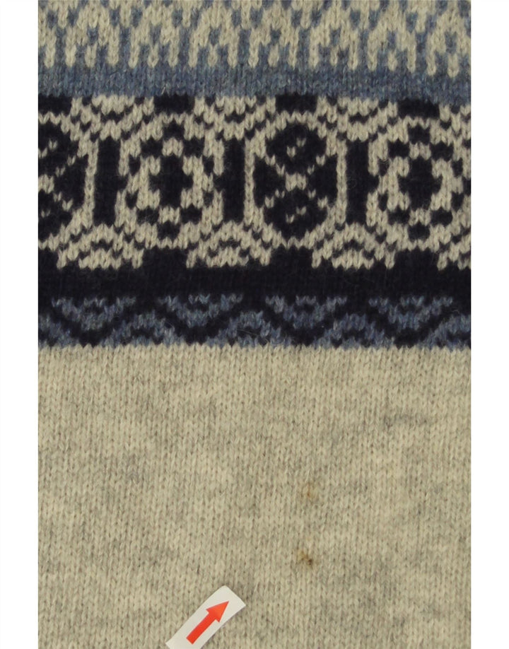 Bramante Męski sweter z okrągłym dekoltem IT 50 Średni szary Fair Isle New Wool