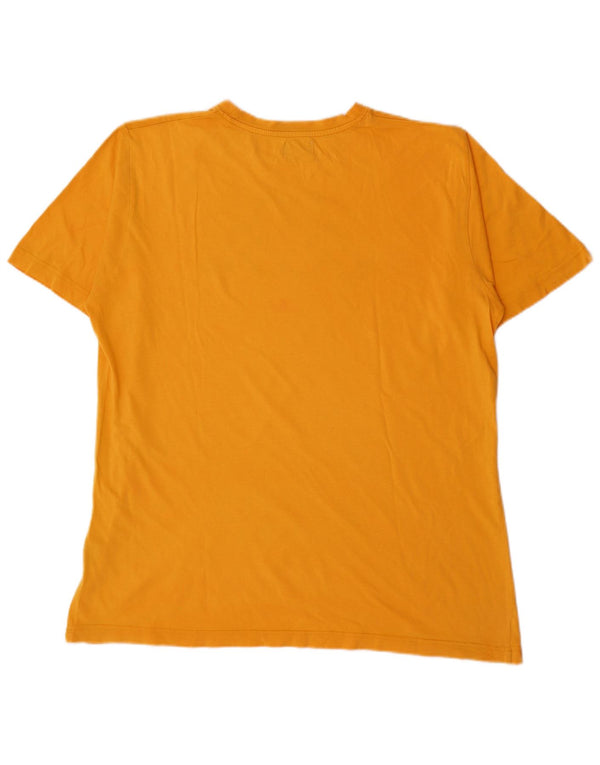 Męski T-shirt z grafiką Kappa, XL, pomarańczowy, bawełniany