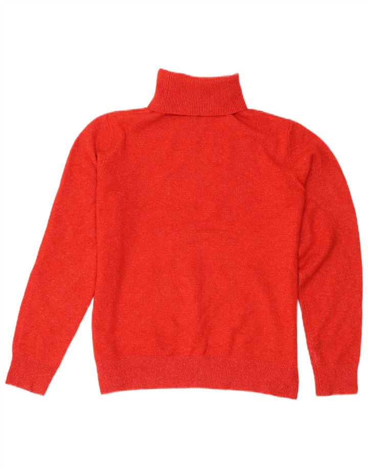 Marks & Spencer Damski sweter z golfem UK 10, mały, czerwony, nakrapiany