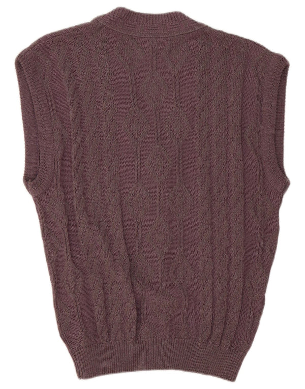 Męski sweter bez rękawów w stylu vintage IT 48/50 Średni fiolet, poliakryl
