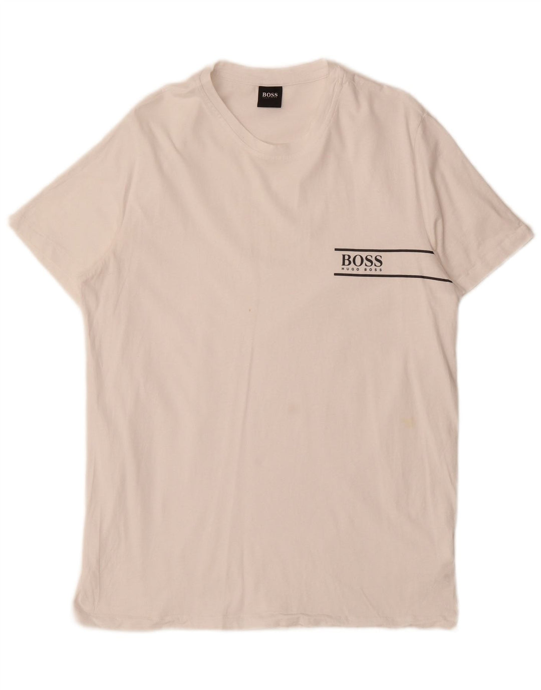 Męska koszulka z grafiką Hugo Boss, średnia biała bawełna